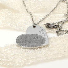 Load image into Gallery viewer, Personalized Fingerprint Necklace Custom Heart Necklace Name Necklace Memorial Gift Christmas Gift Valentines Day Gift