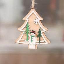 Load image into Gallery viewer, Christmas tree small pendant wooden five-pointed star bell pendant gift Christmas decoration wooden