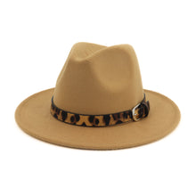 Load image into Gallery viewer, Fedora hat leopard print hat