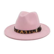 Load image into Gallery viewer, Fedora hat leopard print hat