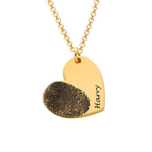 Load image into Gallery viewer, Personalized Fingerprint Necklace Custom Heart Necklace Name Necklace Memorial Gift Christmas Gift Valentines Day Gift