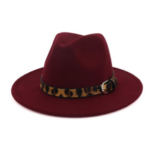 Load image into Gallery viewer, Fedora hat leopard print hat