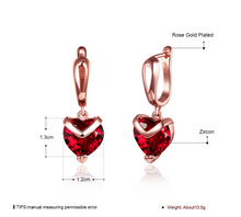 Load image into Gallery viewer, Heart-shaped zircon earrings Rose gold hypoallergenic earrings
