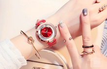 Load image into Gallery viewer, Wheeled rhinestone watch quartz dial watch fashion temperament female watch ladies belt
