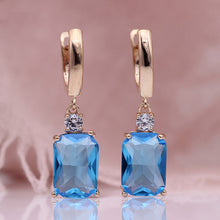 Load image into Gallery viewer, Square Long Earrings Women Natural Zirconium Earrings Earrings