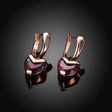 Load image into Gallery viewer, Heart-shaped zircon earrings Rose gold hypoallergenic earrings