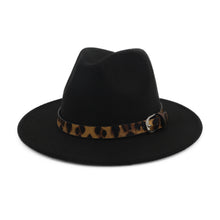 Load image into Gallery viewer, Fedora hat leopard print hat