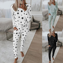 Load image into Gallery viewer, Printed Long-Sleeved Casual Home Service Suit Pajamas Women