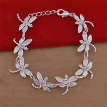 Load image into Gallery viewer, Silver Plated Dragonfly Necklace Bracelet