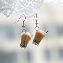 Load image into Gallery viewer, Creative Handmade Pearl Milk Tea Earrings Personalized Design Niche Earrings
