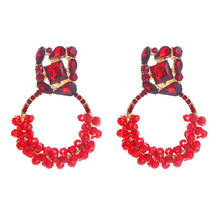 Load image into Gallery viewer, Fashion Earrings Retro Colored Diamond Exaggerated Round Earrings
