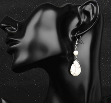 Load image into Gallery viewer, Ethnic retro simple drop water turquoise earrings hot featured texture stone earrings earrings cheap earrings