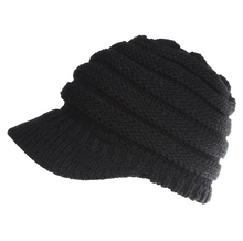 Load image into Gallery viewer, Knitted Baseball Cap Messy Bun Beanie Women Ponytail Beanies Autumn Winter Hats Female Soft Knitting Caps Warm Ladies Skullies