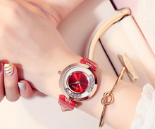 Load image into Gallery viewer, Wheeled rhinestone watch quartz dial watch fashion temperament female watch ladies belt