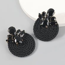 Load image into Gallery viewer, Polyester Stretch Thread Woven Round Earrings