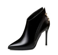 Load image into Gallery viewer, Sexy pointed Martin boots stiletto high heel ankle boots autumn and winter new women's boots England bare boots ankle boots