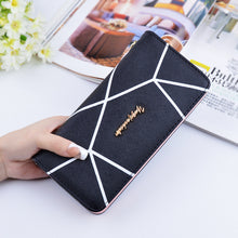 Load image into Gallery viewer, New geometric pattern long Purse Ladies fashion large zip handbag handbag handbag