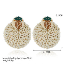 Load image into Gallery viewer, Rattan round earrings