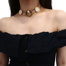 Load image into Gallery viewer, Embossed Geometric Necklace Sweater Necklace Women Totem Necklace