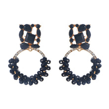 Load image into Gallery viewer, Fashion Earrings Retro Colored Diamond Exaggerated Round Earrings