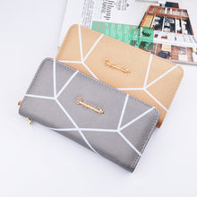 Load image into Gallery viewer, New geometric pattern long Purse Ladies fashion large zip handbag handbag handbag