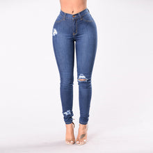 Load image into Gallery viewer, Stretch Hole Slim-Fit Feet Pants Dark Temperament Denim