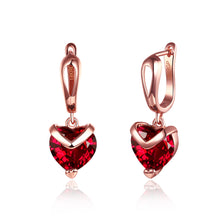 Load image into Gallery viewer, Heart-shaped zircon earrings Rose gold hypoallergenic earrings