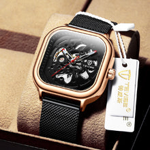 Load image into Gallery viewer, Christmas Gift Watch Hollow-out Automatic Luminous Leather Nylon Mens Wristwatch