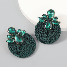 Load image into Gallery viewer, Polyester Stretch Thread Woven Round Earrings
