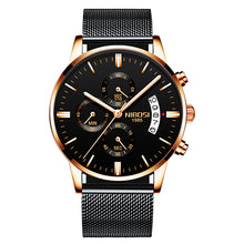 Load image into Gallery viewer, Men Watch Chronograph Sport Mens Watches Top Brand Luxury Waterproof Full Steel Quartz Gold Clock Men Relogio Masculino