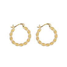 Load image into Gallery viewer, Sterling Silver Earrings Simple Twist Woven Earrings Female Gold-plated Silver Earrings With