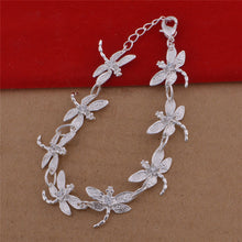 Load image into Gallery viewer, Silver Plated Dragonfly Necklace Bracelet