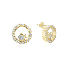 Load image into Gallery viewer, Sterling Silver White Diamond Earrings Removable Cartoon Bear Earrings Korean Simple Style Vacuum Earrings