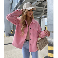 Load image into Gallery viewer, Fashion Solid Color Single-Breasted Woolen Coat