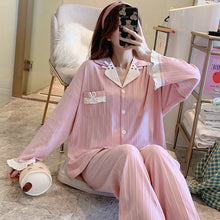 Load image into Gallery viewer, Pajamas Women's Long-sleeved Spring And Autumn Thin Style Net Red Cotton