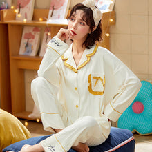 Load image into Gallery viewer, Pajamas Women's Long-sleeved Spring And Autumn Thin Style Net Red Cotton