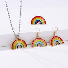 Load image into Gallery viewer, Clouds round bead chain rainbow necklace
