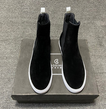 Load image into Gallery viewer, Common Boots Men's British Round Head Boot Men's Leather Short Boots Martin Boots Men's Plus Velvet