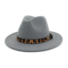 Load image into Gallery viewer, Fedora hat leopard print hat