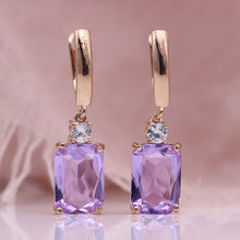 Load image into Gallery viewer, Square Long Earrings Women Natural Zirconium Earrings Earrings
