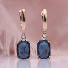 Load image into Gallery viewer, Square Long Earrings Women Natural Zirconium Earrings Earrings