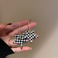 Load image into Gallery viewer, Small Lock Earrings Vintage Checkerboard Earrings