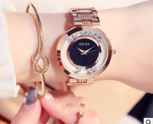 Load image into Gallery viewer, Wheeled rhinestone watch quartz dial watch fashion temperament female watch ladies belt