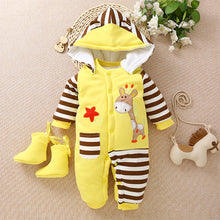 Load image into Gallery viewer, Children cotton baby clothes in the spring and autumn winter warm thick baby Jumpsuit newborn climb clothes clothes Kazakhstan