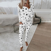 Load image into Gallery viewer, Printed Long-Sleeved Casual Home Service Suit Pajamas Women