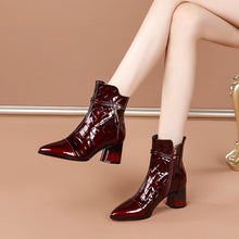 Load image into Gallery viewer, High-heeled Short Boots Women Winter Plus Velvet Boots Children