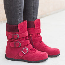 Load image into Gallery viewer, Flat large size short boots women thick cotton boots