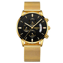 Load image into Gallery viewer, Men Watch Chronograph Sport Mens Watches Top Brand Luxury Waterproof Full Steel Quartz Gold Clock Men Relogio Masculino