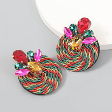 Load image into Gallery viewer, Polyester Stretch Thread Woven Round Earrings