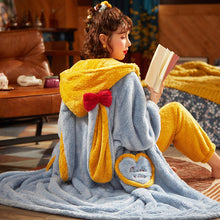Load image into Gallery viewer, Autumn And Winter Long Velvet Pajamas Set Thick Warm Female Bathrobe Coral Velvet Winter Home Service